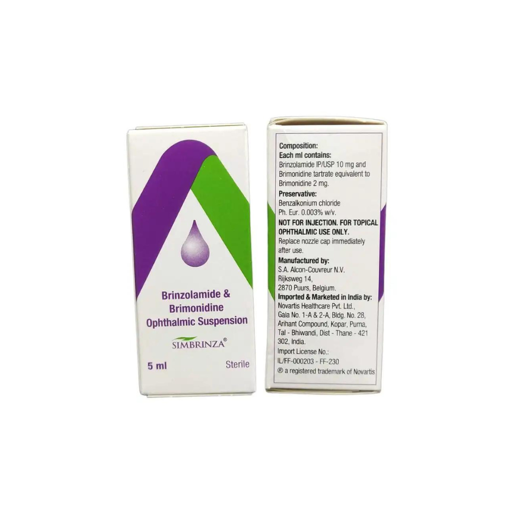Simbrinza Ophthalmic Suspension (Brinzolamide (1% w/v) + Brimonidine (0.2% w/v))