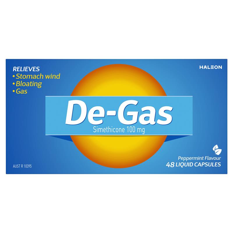 De Gas 48 Capsules (Simethicone 100mg)