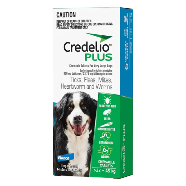 Credelio Plus Chewable Tablets For X-Large Dog 22-45kg (900mg Lotilaner and 33.75mg Milbemycin Oxime)