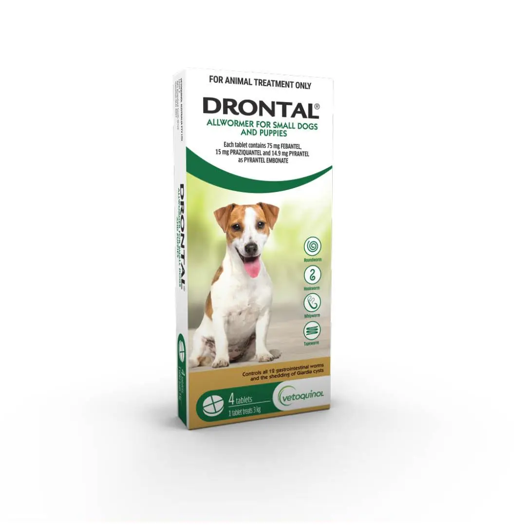 Drontal Allwormer Tablets < 3kg Small Dog and Puppy  (Febantel, Praziquantel Pyrantel as Pyrantel Embonate)
