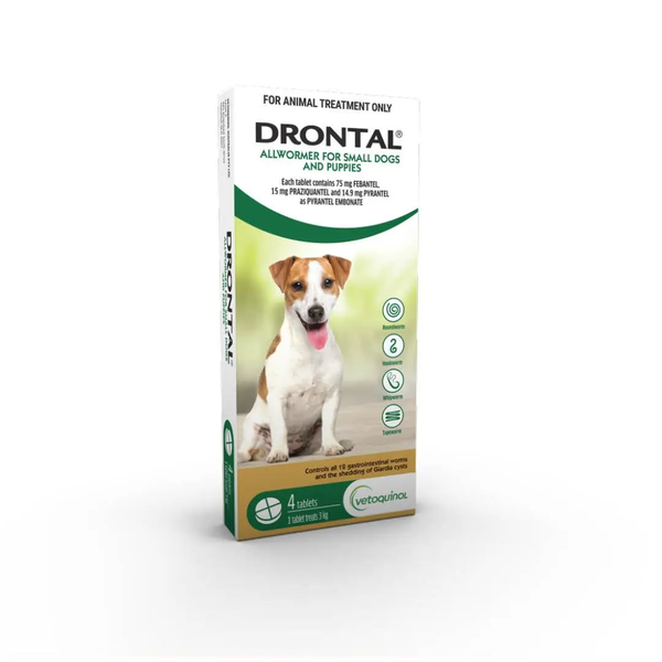 Drontal Allwormer Tablets < 3kg Small Dog and Puppy  (Febantel, Praziquantel Pyrantel as Pyrantel Embonate)