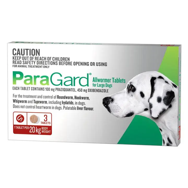 Paragard Allwormer Large Dog (Oxibendazole 450mg, Praziquantel 100mg)