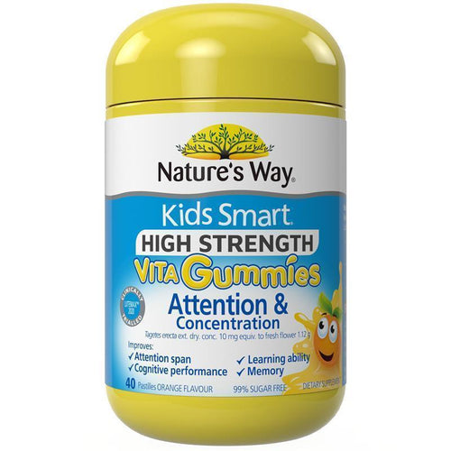 Natures Way Kids Smart Vita Gummies Alta Potencia Atención y Concentración 40 Pastillas