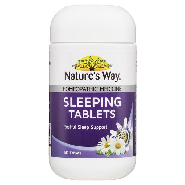 Nature's Way Sleeping 60 Tablets (Homeopathic preparation - each tablet contains equal parts of: Melatonin 6X, Matricaria chamomilla (Chamomile) 6X, Passiflora incarnata (Passionflower) 6X, Valeriana officinalis (Valerian) 6X.)