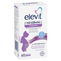 Elevit DHA & Choline Pregnancy x 60 Capsules (Docosahexaenoic acid (DHA)-rich oil derived from microalgae Schizochytrium sp. 470 mg (equiv. to DHA 200 mg) Choline bitartrate 267 mg (equiv. to choline 110 mg))