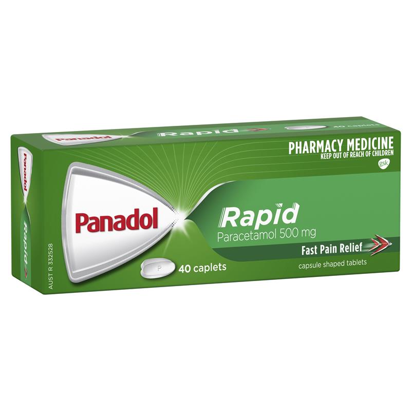 Panadol Rapid (Paracetamol) Pain Relief 500mg 40 Caplets (Paracetamol 500mg)