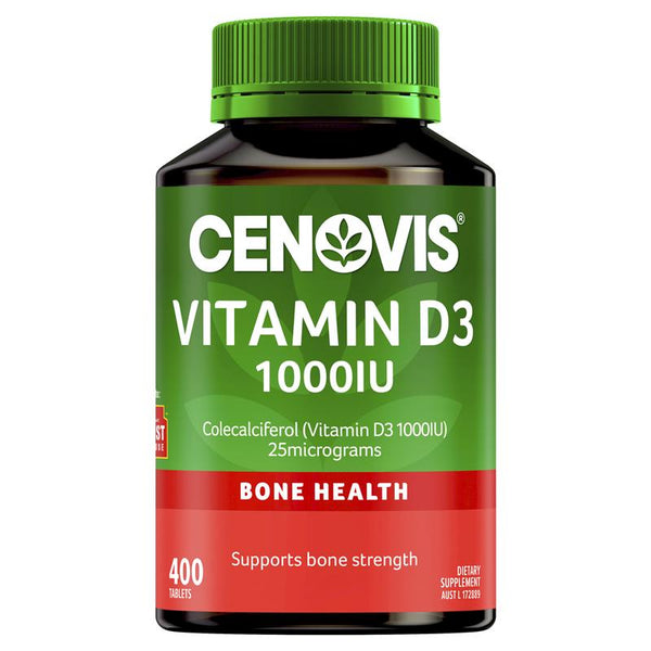 Cenovis Vitamin D 1000IU D3 x 400 Tablets  (Colecalciferol (Vitamin D3 1000IU) 25micrograms)