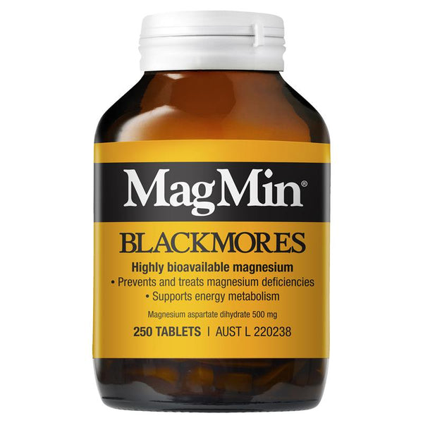 Blackmores MagMin Magnesium x 250 Tablets (Magnesium aspartate dihydrate (Magnesium 37.4mg) 500 mg)