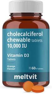 Meltvit Vitamin D3 Cholecalciferol 10000IU x 60 Tablets (Cholecalciferol 10000IU)