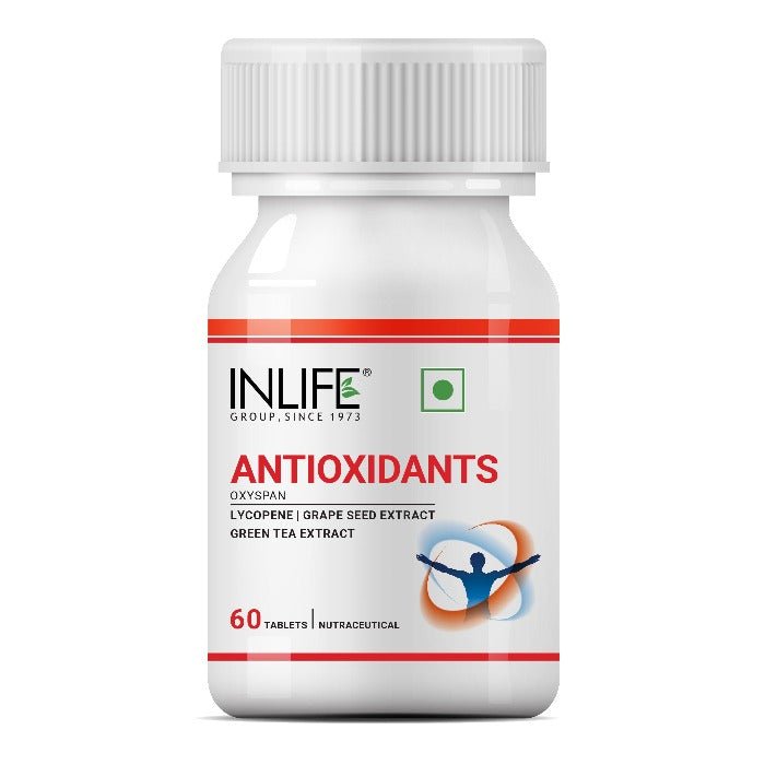 Inlife Antioxidants Supplement with Lycopene, Grape Seed, Green Tea Extract (60 Tablets)