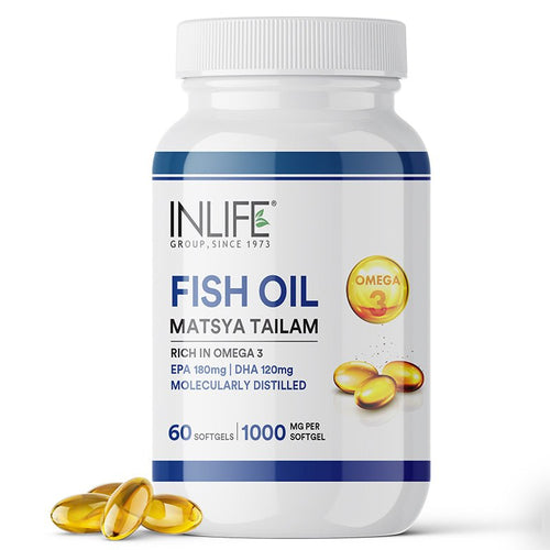 Inlife Fish Oil Capsules Omega 3 Supplement | 1000mg | 60 Softgels