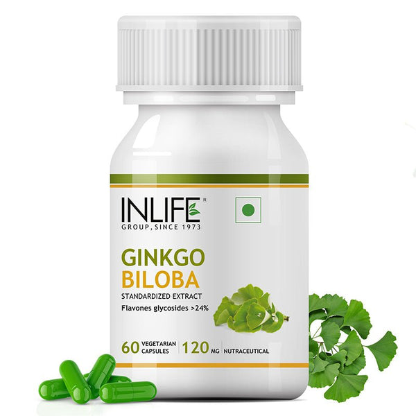 Inlife Ginkgo Biloba Supplement, 120mg - 60 Veg. Capsules