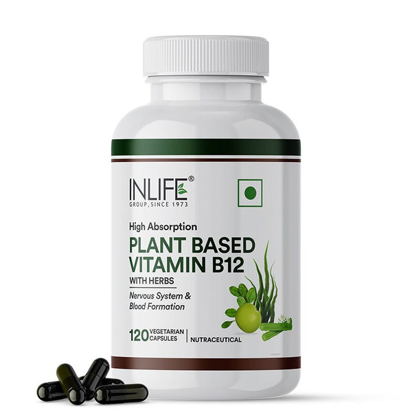 Inlife Plant-Based Vitamin B12 Supplement | 120 Veg. Capsules
