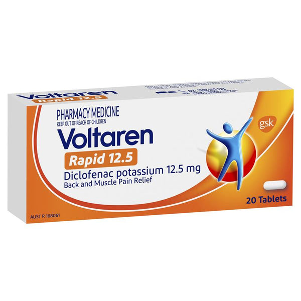 Voltaren Rapid 12.5mg Pain Relief Tablets 20 (Diclofenac Potassium 12.5)