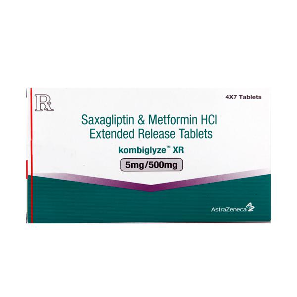 Kombiglyze XR (Saxagliptin and Metformin) 5mg/500mg 28 Tablets (Saxagliptin 5mg and Metformin 500mg)