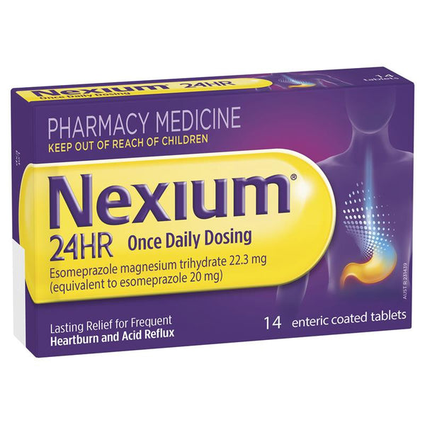 Nexium 24hr (Esomeprazole) 20mg 14 Tablets ( Esomeprazole 20mg (as Magnesium Trihydrate))