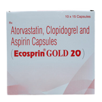 Ecosprin Gold 20 (Aspirin 75 Mg, Atorvastatin 20 Mg, Clopidogrel 75 Mg).