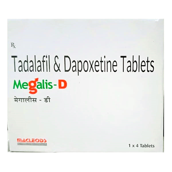 Megalis D 10 (Tadalafil and Dapoxetine) 10mg/30mg | 28 Tablets (Tadalafil and Dapoxetine)