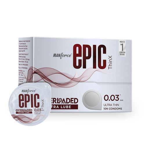 Manforce Epic ThinX Condones Ultrafinos de 0.03mm para Alta Sensibilidad, Paquete de 10 Unidades
