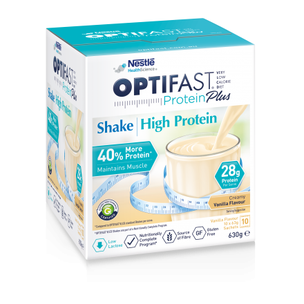 OPTIFAST PROTEIN PLUS SHAKE VANILLA 63G X 10 SACHETS (Low GI Optifast Protein Plus Shake Vanilla)
