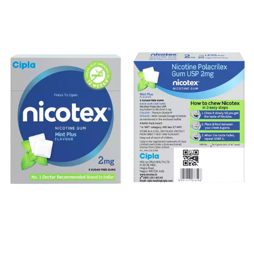 Nicotex Gums Mint Plus Suger Free (Nicotine)