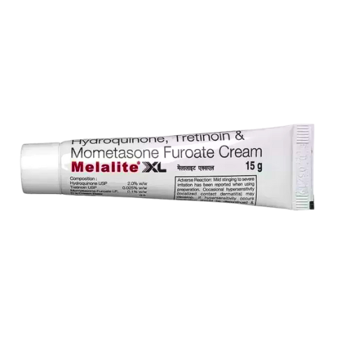 Melalite XL 15gm Cream (Hydroquinone (2% w/w), Mometasone (0.1% w/w) and Tretinoin (0.025% w/w))