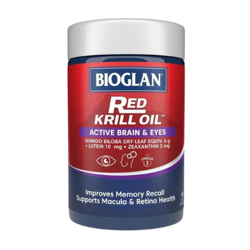 Bioglan Aceite de Krill Rojo para Cerebro Activo y Ojos 60 Cápsulas